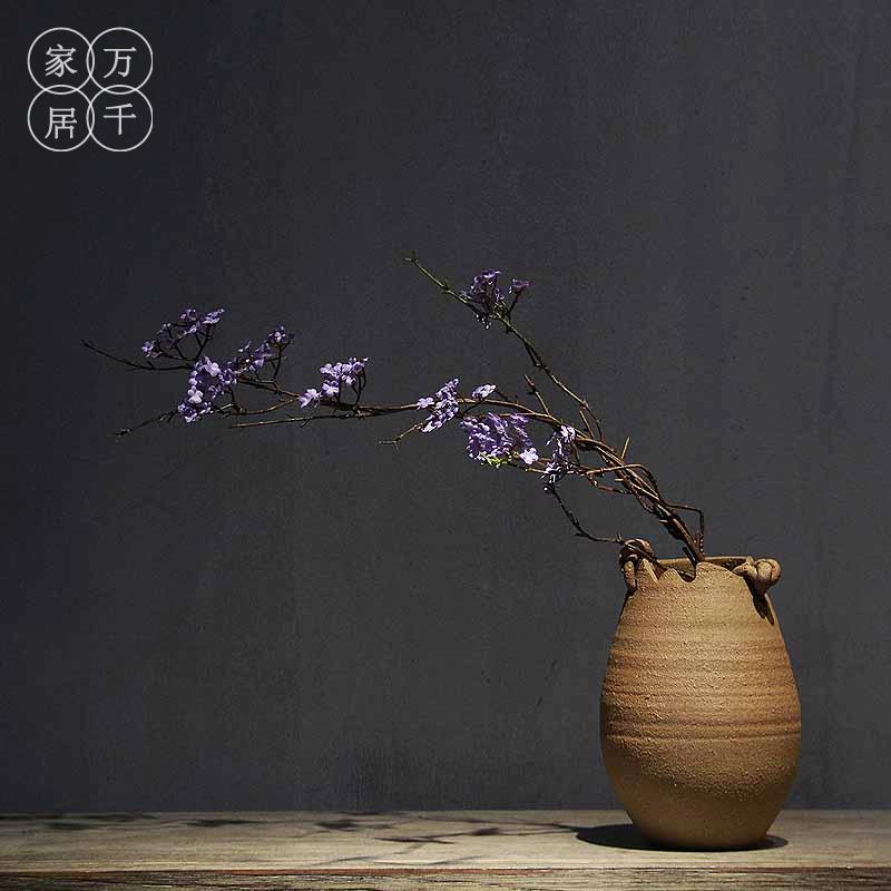 現代中式陶瓷插花花瓶 東南亞幹花花器禪意擺件 家居客廳裝飾禮品1入