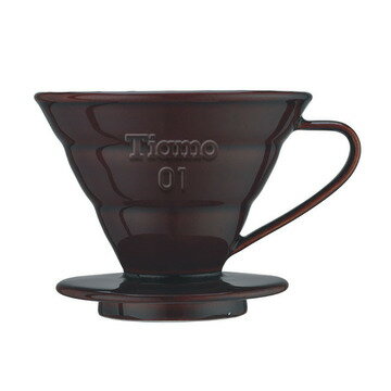 金時代書香咖啡 TIAMO V01陶瓷圓錐咖啡濾器組 (咖啡) 附量匙濾紙 透過SGS檢測 HG5031