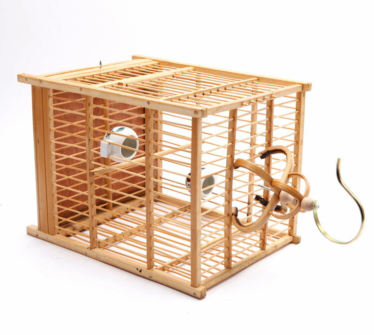 鳥籠 秀眼江南籠 四方繡眼小籠子手工竹籠上層清漆銹眼金絲雀文化公園鳥籠黃騰鳥