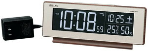 SEIKO【日本代購】精工 鬧鐘 溫濕度AC型彩色液晶系列C3 DL207S－茶色