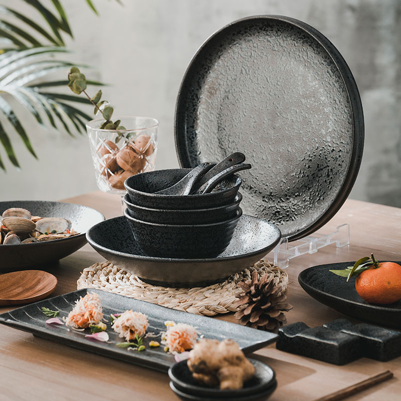 碗碟套裝家用復古簡約網紅日式餐具創意碗筷飯碗盤子中式單個性