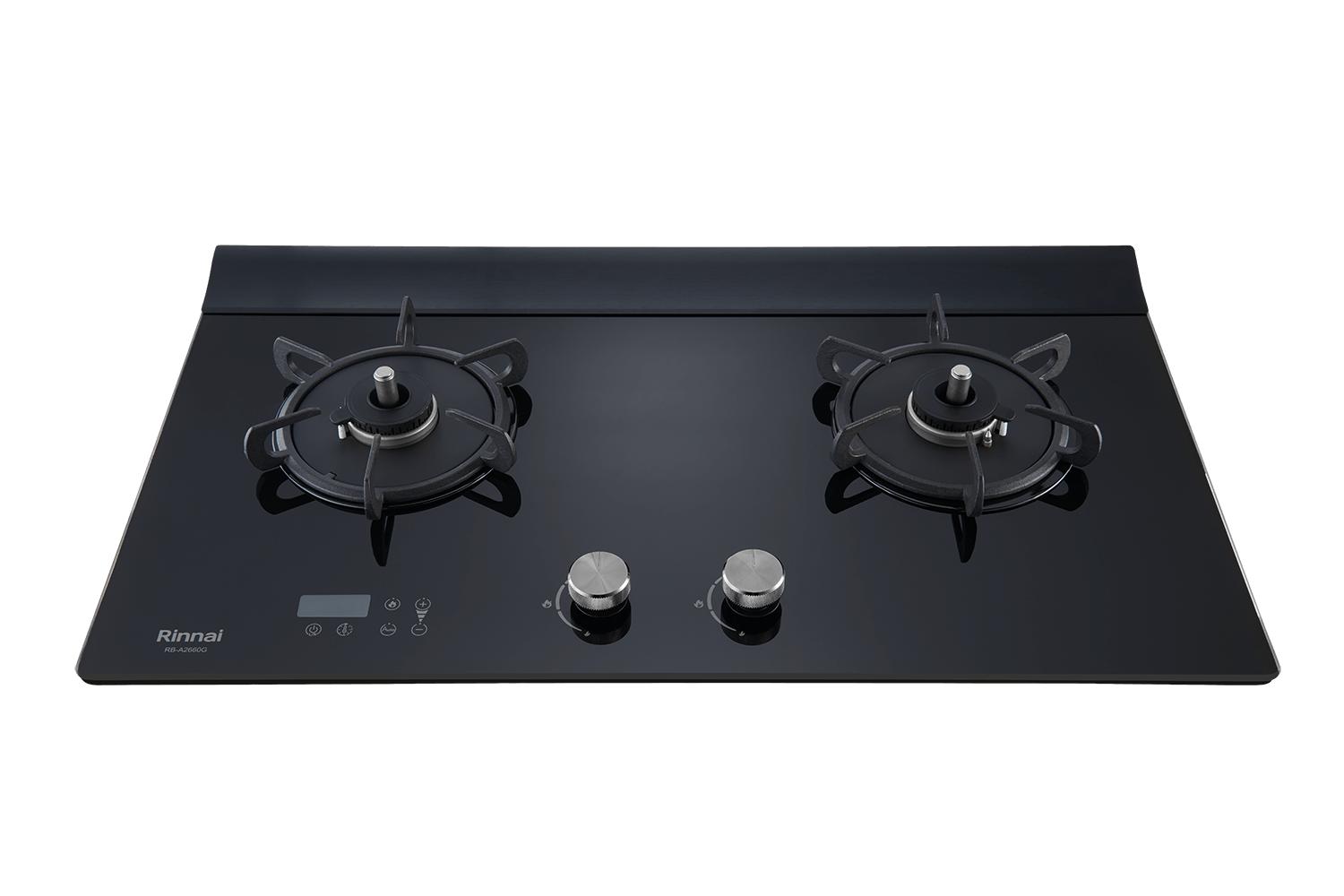 林內一級能效緻溫雙口玻璃檯面爐黑/天然/液化/RB-A2660G