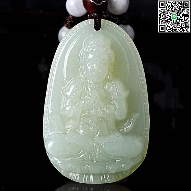 【千羽家居】【立減20】批發外蒙料觀音吊墜仿和田玉生肖本命佛玉掛件守護神玉墜文殊菩薩