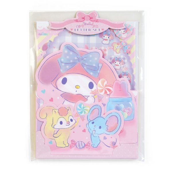 大賀屋 美樂蒂 信紙 信封 貼紙 文具 便條紙 組合 my melody 三麗鷗 日貨 正版 授權 L00010623