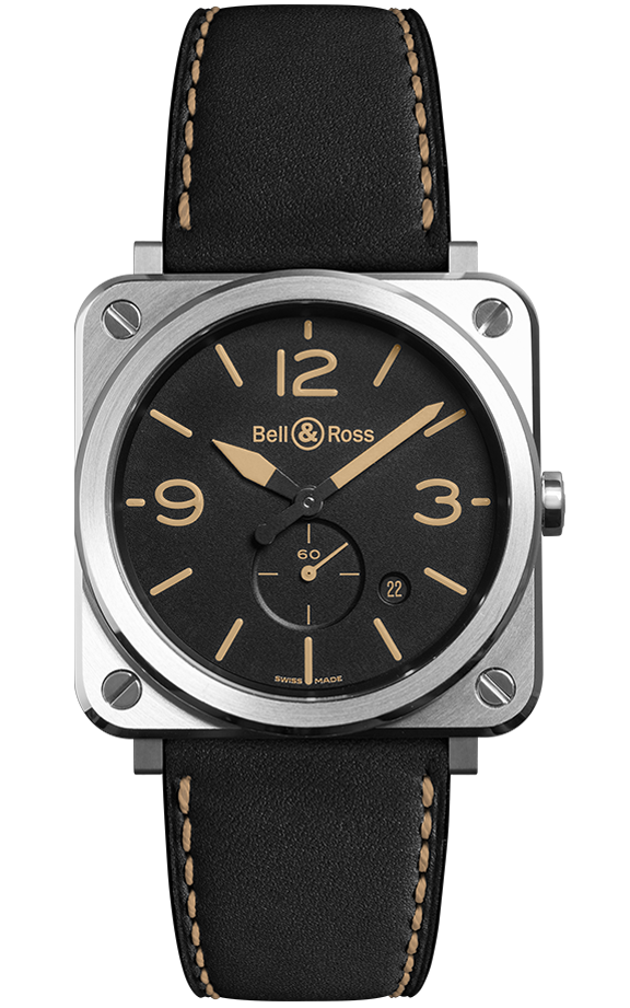 Bell & Ross 柏萊士 經典時尚飛行腕錶(BRS-HERI-ST/SCA)-39mm-黑面皮革【刷卡回饋 分期0利率】【APP下單22%點數回饋】