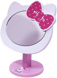 大賀屋 Hello kitty 美樂蒂 頭型 粉彩 桌上 化妝鏡 可調整角度 台灣製 正版授權 T00120080-81