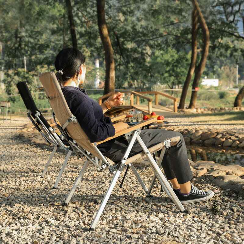 戶外大號折疊椅鋁合金半躺沙灘椅靠背椅釣魚椅美術寫生椅野餐便攜