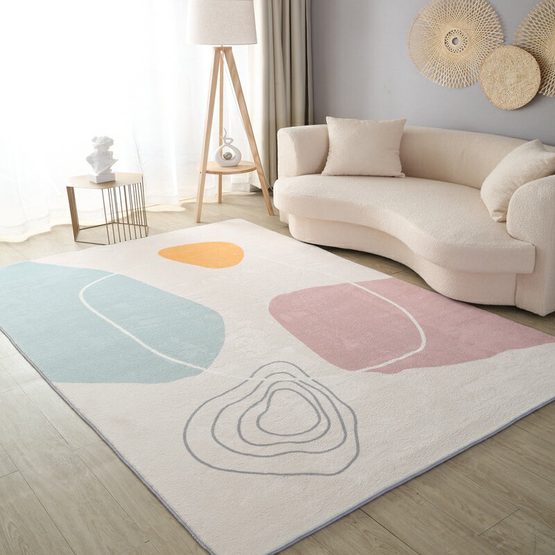 仿羊絨ins風客廳地毯沙發茶幾墊輕奢現代簡約北歐臥室床邊毯家用
