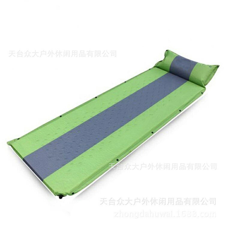 【限時折扣】帶枕自動充氣墊子 戶外帳篷睡墊 防潮超輕露營氣墊床拼接