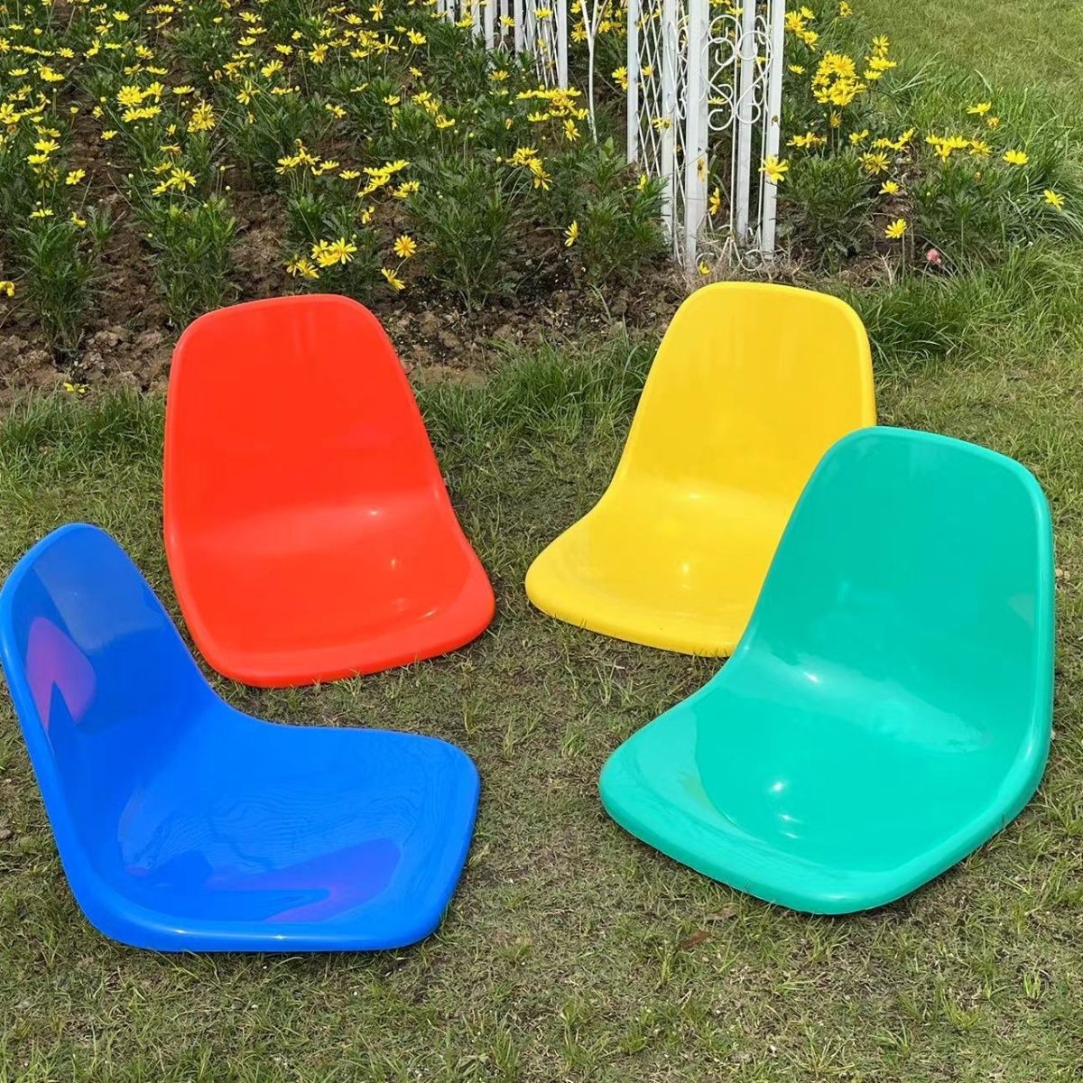 【公司貨 最低價】塑料椅面食堂餐桌凳面室內外看臺游泳館座椅靠背椅餐廳排椅凳子 1