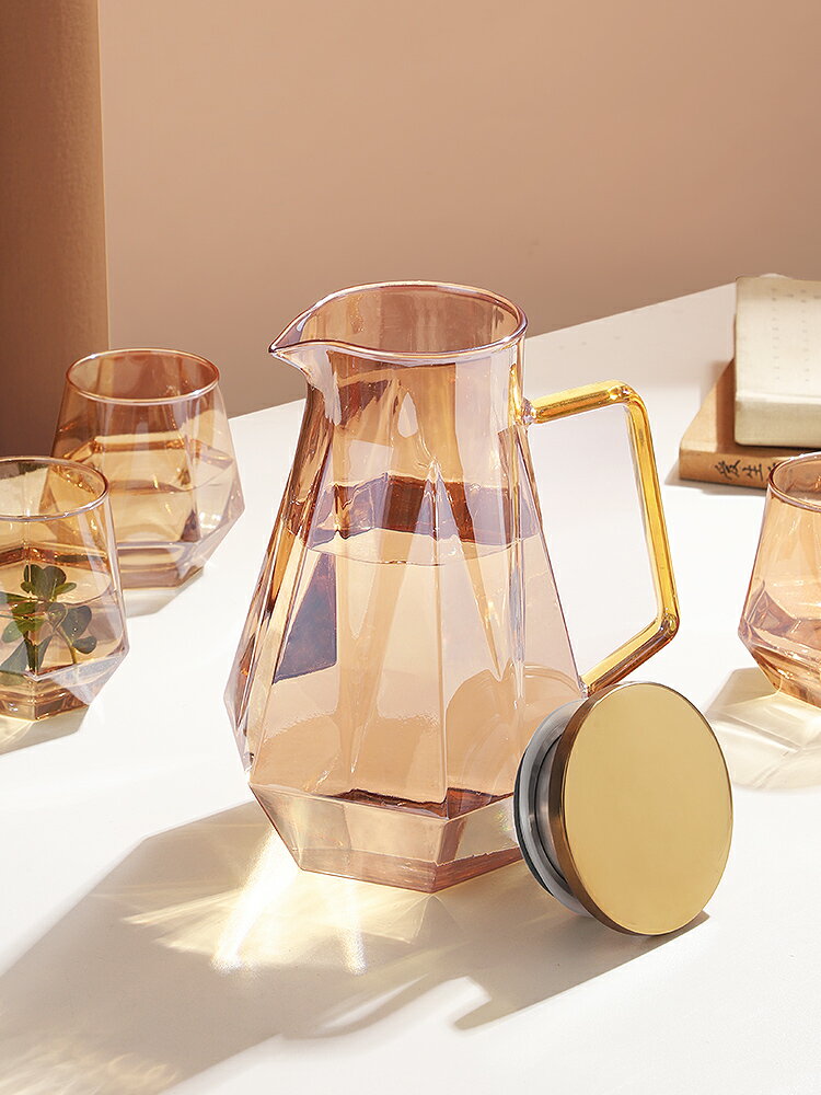 家用耐熱高溫玻璃水杯套裝高顏值待客水壺大容量客廳茶杯夏季杯子