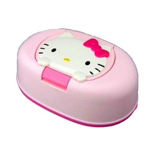 大賀屋 日貨 Helllo kitty 濕紙巾加盒 濕紙巾 濕紙巾盒 凱蒂貓 三麗鷗 Sanrio 正版 T00011838