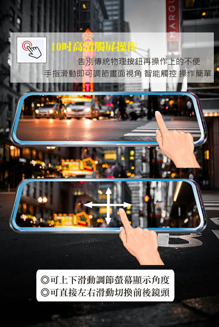 MOIN 摩影 A10XW PRO【多樣組合任選】前後鏡頭 後照鏡型 流媒體電子觸控式後照鏡行車紀錄器 GPS測速 5