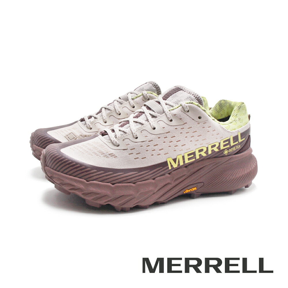 MERRELL(女)AGILITY PEAK 5 GTX防水戶外健身輕量型慢跑越野鞋 女鞋-淺卡其