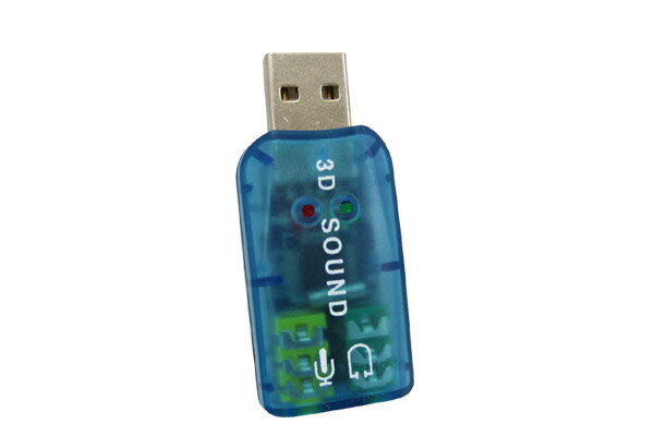 USB SOUND 雙孔 3D 音效卡 ( 耳機孔+麥克風孔 ) USB轉5.1音效卡 [富廉網]