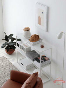 MINEFINE|丹麥設計|時尚置物架現代客廳置物架白色鐵藝三層書報架