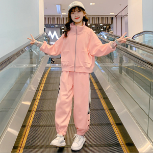 秋冬新款韓版女大童網紅款時髦外套運動套裝HD006