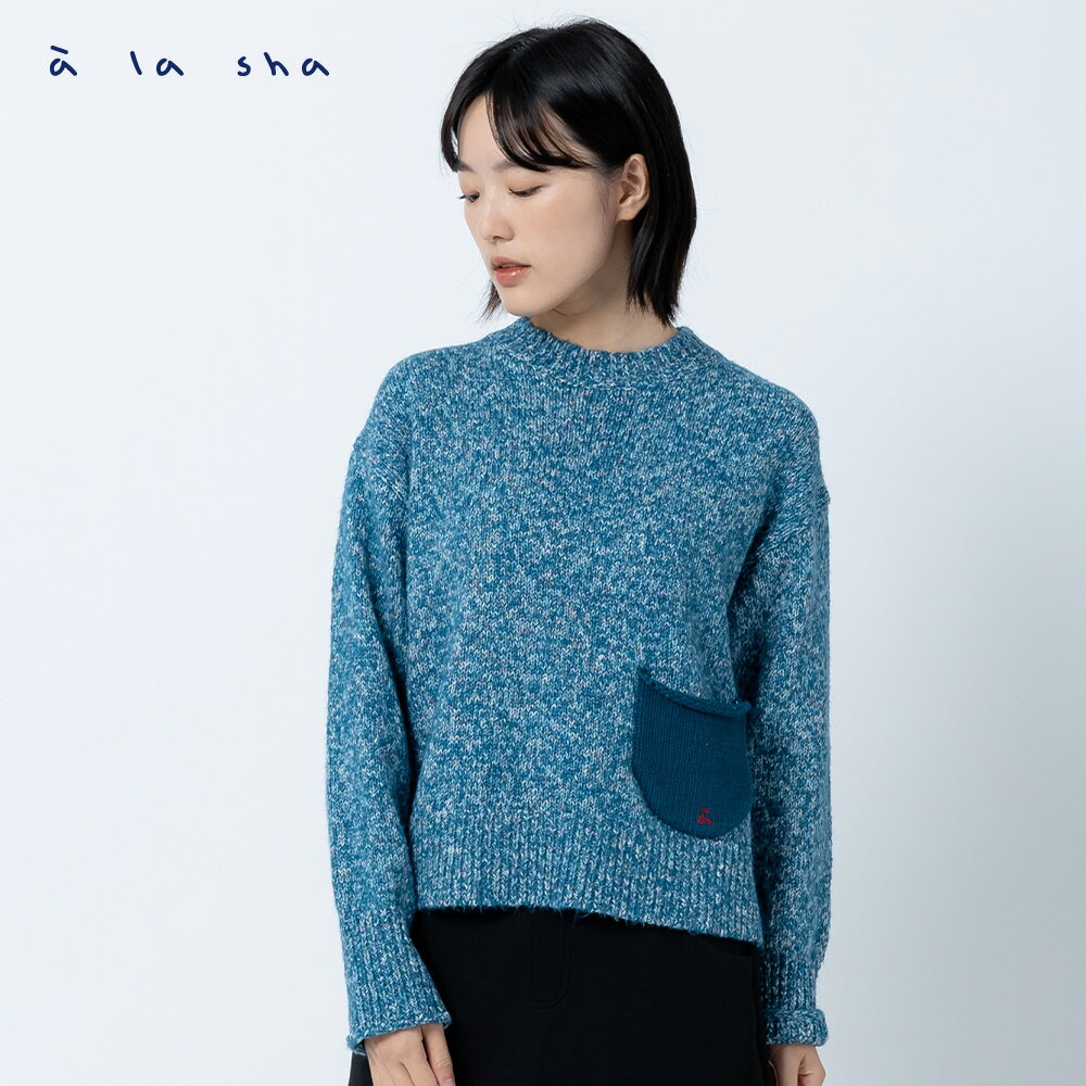 a la sha 花紗落肩針織上衣 2