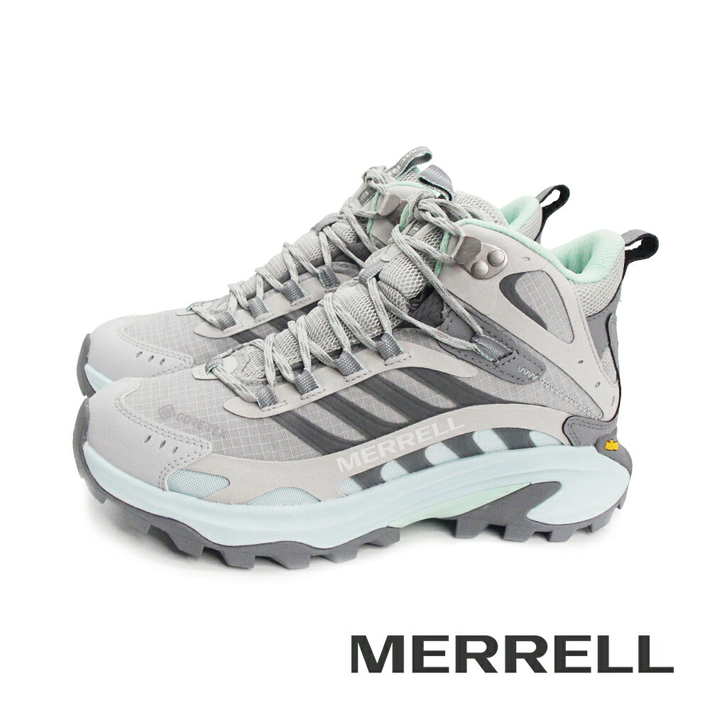 MERRELL(女)MOAB SPEED 2 MID GTX防水中筒登山健行鞋 女鞋-淺灰藍色
