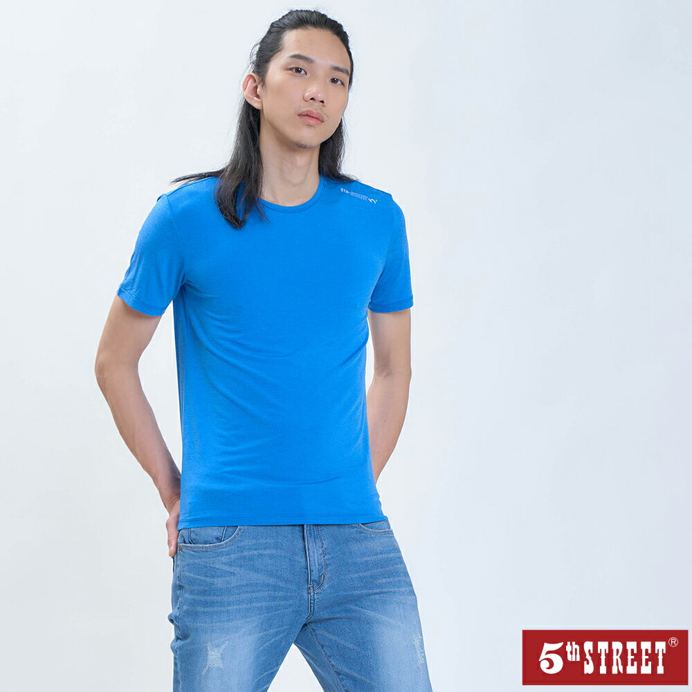 男超涼降溫短袖T恤-藍色【5th STREET】【APP下單享最高9%點數】#年中特賣