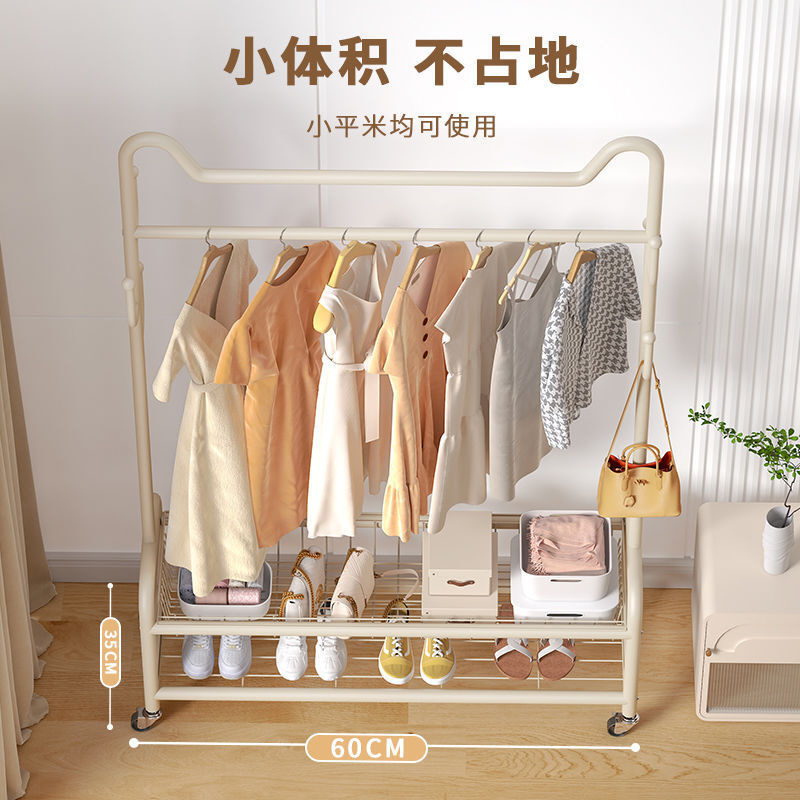 免運 開立發票 落地衣架 衣架 服裝店展示架 可移動掛衣桿 服裝店 展示架 衣帽掛架 簡易衣帽架 落地掛衣架加粗加厚衣帽架家用可移動臥室晾衣架簡易衣帽架