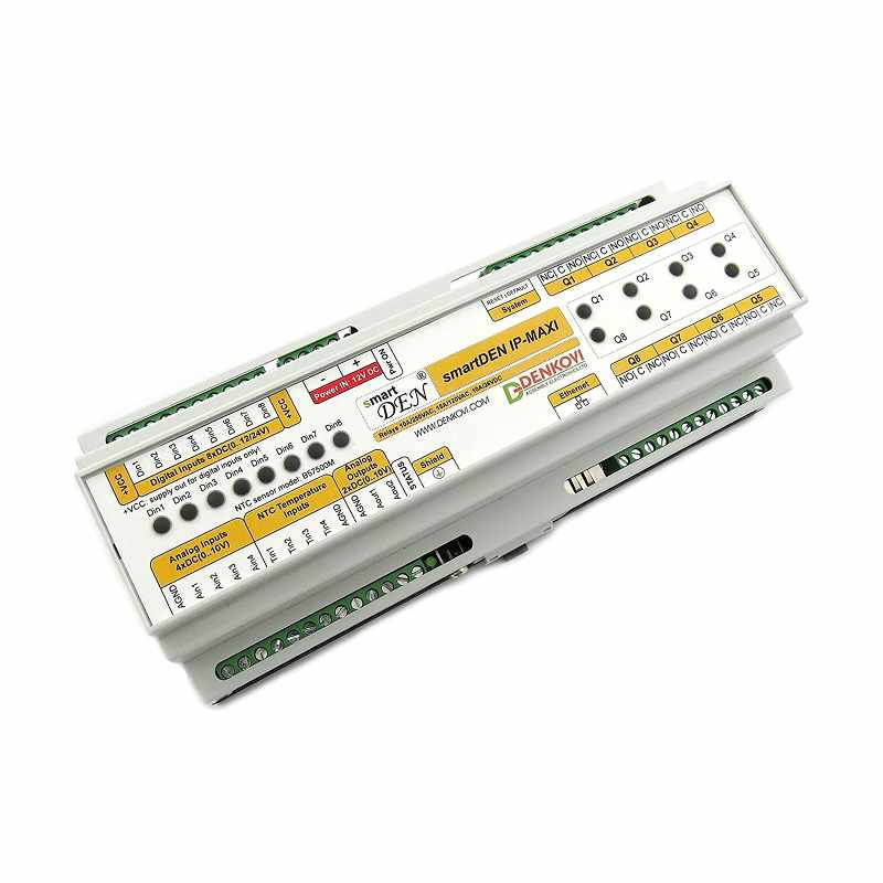 Denkovi smartDEN Maxi I/O繼電器模組 SNMP HTTP with DIN Rail Box 12V [2美國直購]