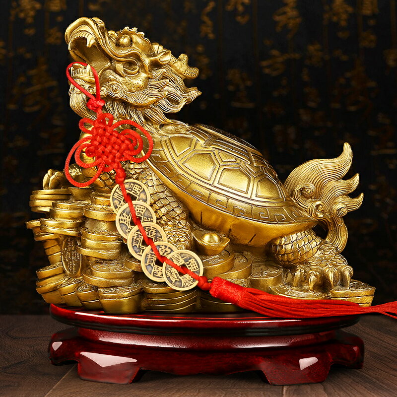 吉善緣全銅龍龜八卦龍龜擺件家居裝飾品工藝品龍頭龜擺設4138 | 協貿