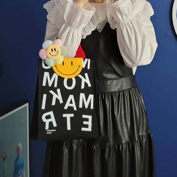 ANNAS 正韓笑臉帆布包包包微笑字母手提包購物袋韓國 6