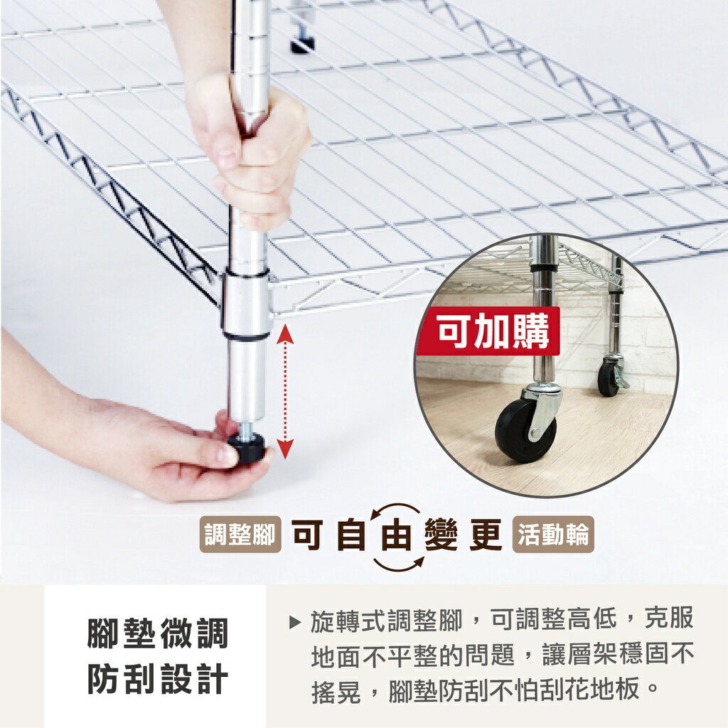 【簡易安裝】鐵架 輕型鎖管 四層架 90x46x160H 置物架 收納架 鐵力士架 書架 波浪架 鍍鉻層架 鞋架 架子 7