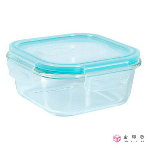 Quasi 芬格方型玻璃耐熱保鮮盒520ml 微/蒸/烤三用【金興發】
