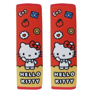 權世界@汽車用品 Hello Kitty 可愛物語系列 安全帶保護套 2入 PKTD018R-01