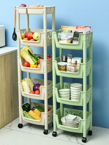 廚房置物架落地多層多功能帶輪蔬菜水果用品家用大全整理籃收納筐
