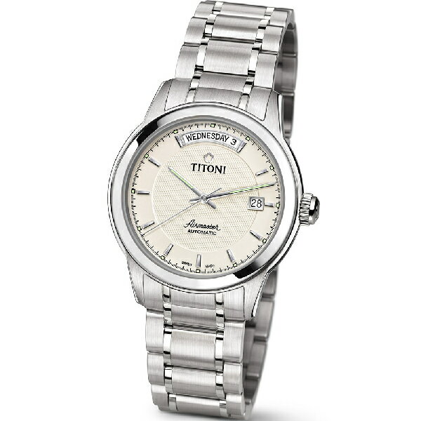 TITONI 瑞士梅花錶 93933 S-332 空中霸王系列 AIRMASTER 機械腕錶 象牙白面 39mm｜樂天全館特惠中★指定刷卡回饋10%