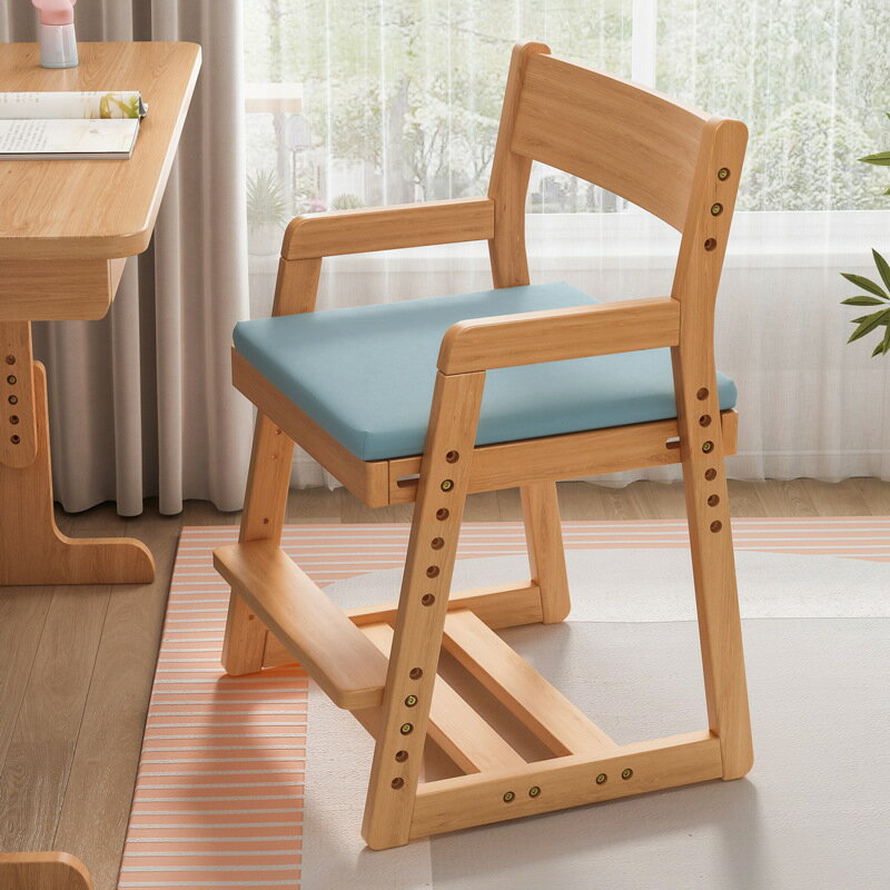 【免運】美雅閣| 實木學習椅書桌寫字椅子學生靠背椅子家用可升降座椅凳子餐椅