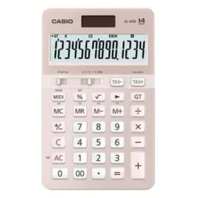 【史代新文具】卡西歐CASIO JS-40B-PK 櫻花粉太陽能14位計算機