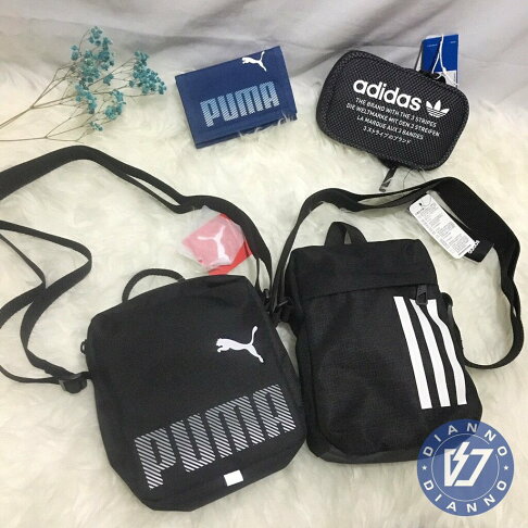 帝安諾PUMA 小側背包小包側背包大LOGO 075486-01 黑-ADIDAS 三條線1