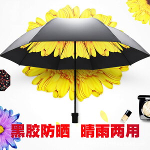 個性創意潮流男女太陽傘加固抗風黑膠雨傘遮陽傘晴雨兩用折疊雨傘1入