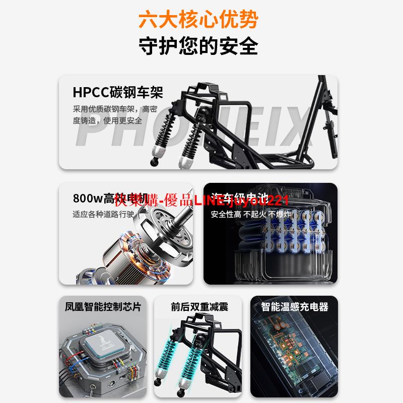 鳳凰炫酷丨電動三輪車家用小型帶棚老人電動車接送孩子電瓶代步車