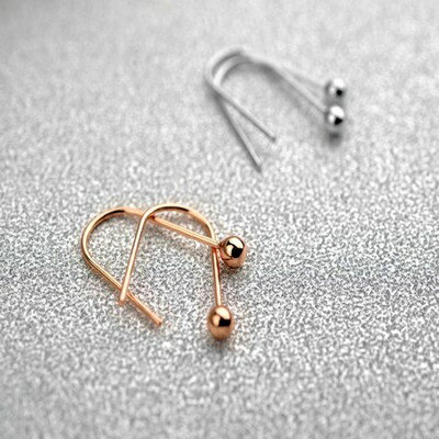 玫瑰金耳環925純銀耳飾-韓系風格簡約迷人情人節生日禮物女飾品2色73gs249【獨家進口】【米蘭精品】