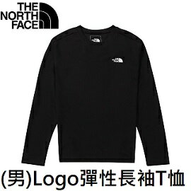 [ THE NORTH FACE ] 男 Logo彈性長袖T恤 黑 / NF0A7QP2JK3