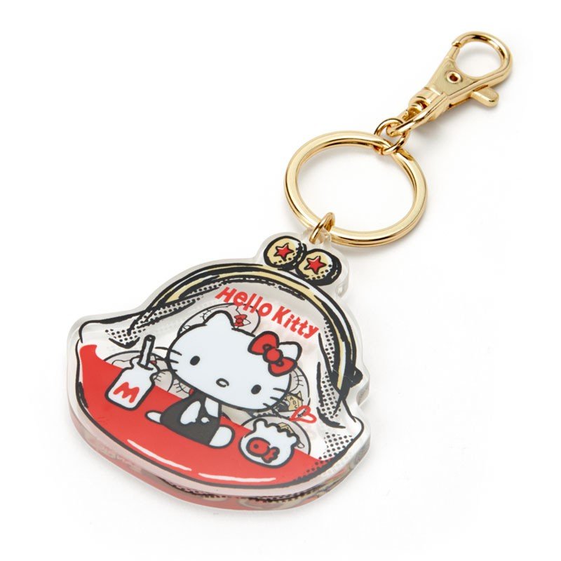 日貨 hello kitty 零錢包款 壓克力 吊飾 鑰匙圈 鑰匙扣 凱蒂貓 KT 三麗鷗 正版 J00015054