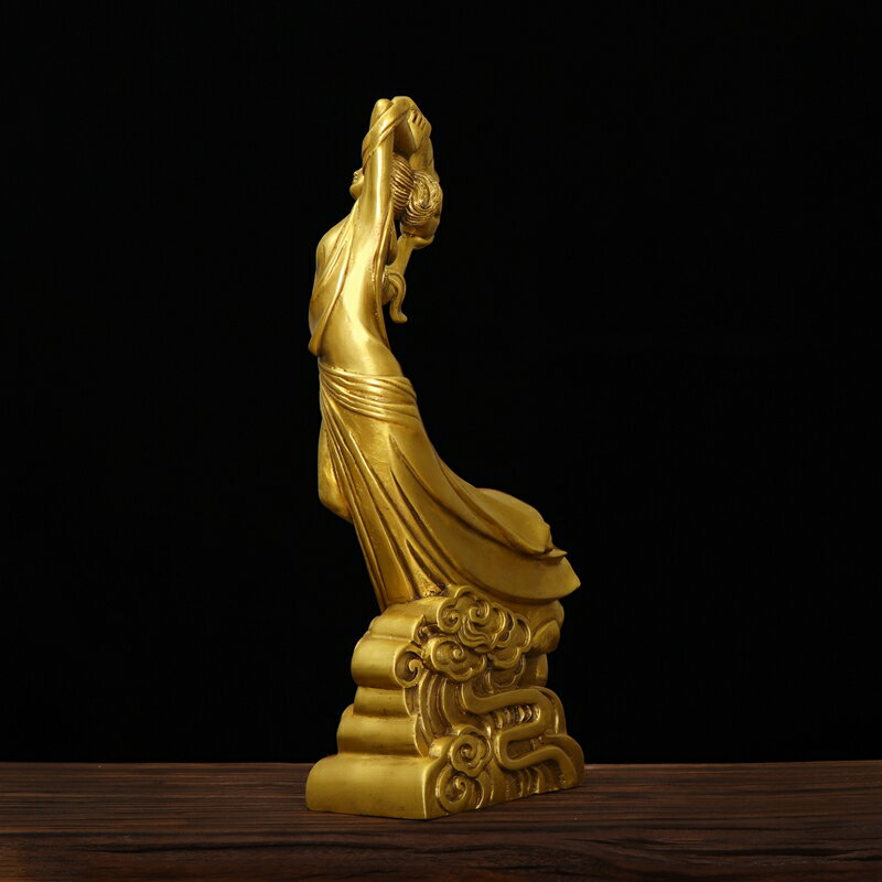 風水吉祥純銅女媧補天銅像仙女神像大地圣母女媧娘娘風水銅器| 協貿國際