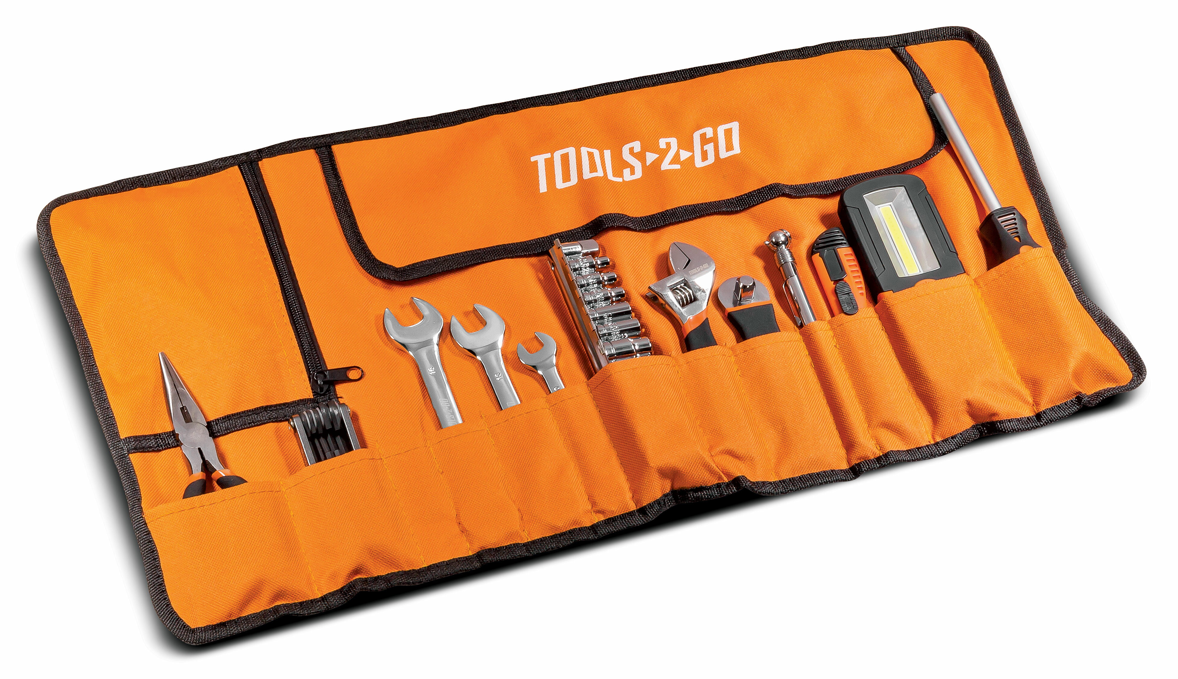 toolsmithdirect: 83 Piece Tools-2-Go Tool Set with Roll-Up Pouch ...