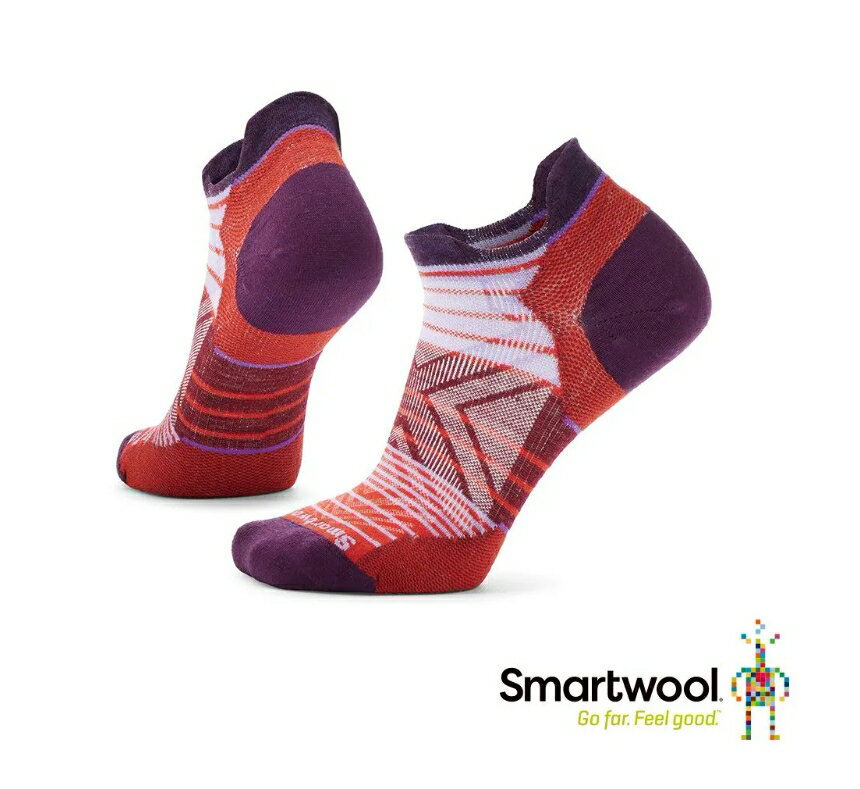 Smartwool 女機能跑步超輕減震印花踝襪 美麗諾羊毛 沙漠風採橘 SW001669823【陽光樂活】