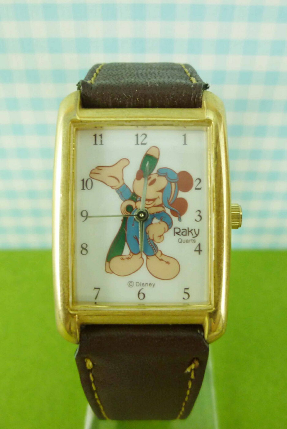 【震撼精品百貨】米奇/米妮 Micky Mouse 手錶-米奇全身RAKY圖案-咖啡色 震撼日式精品百貨