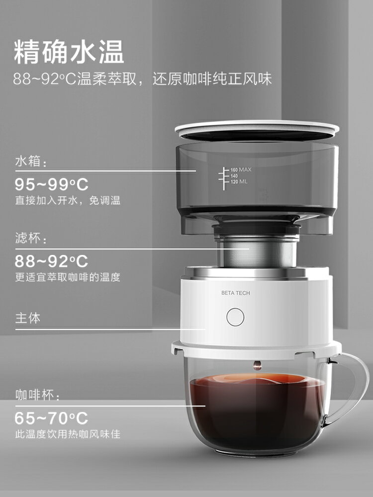 咖啡機家用小型便攜式全自動滴漏式迷你萃取杯煮咖啡壺意式咖啡機