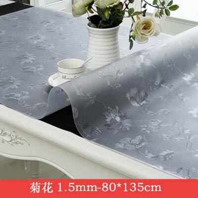 【1.5mm軟玻璃桌墊-80*135cm-1款/組】PVC桌布防水防燙防油免洗膠墊(可定製)-7101001