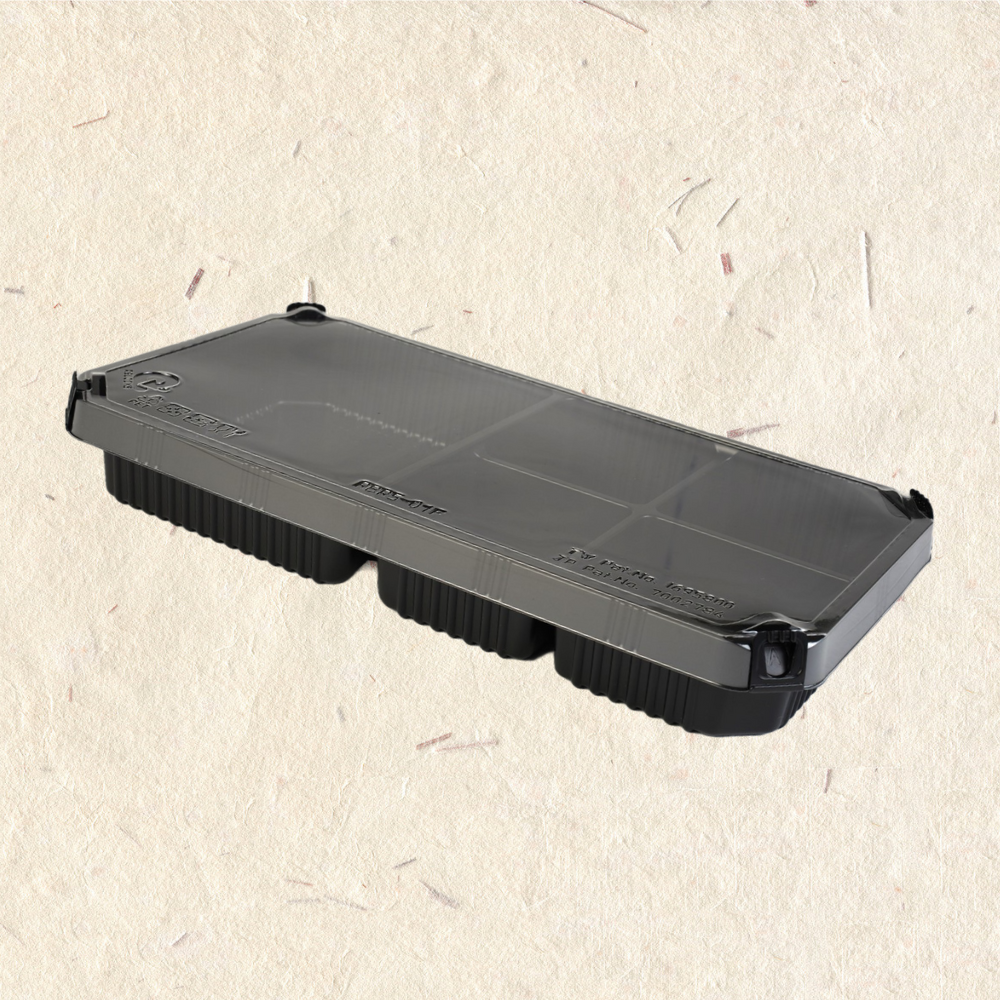 RELOCKS RBR5-01 五格日式餐盒 正方形餐盒 黑色塑膠餐盒 可微波餐盒 外帶餐盒 一次性餐盒 免洗餐具  環保餐盒 RBR5 1