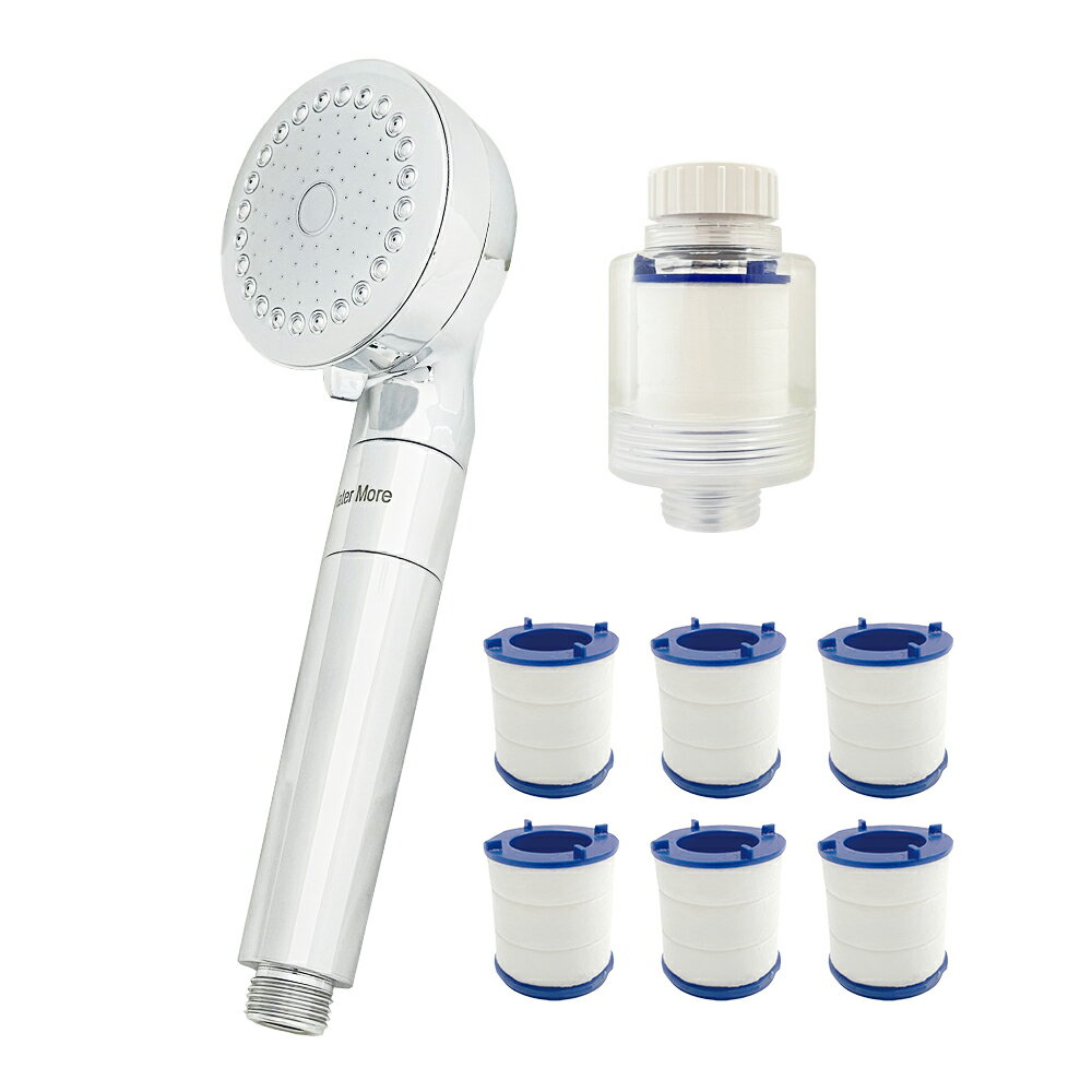 Popmore超微米氣泡蓮蓬頭 贈除氯過濾器1入+濾芯6入 台灣專利壓縮結構 高涵氧小分子水美容級花灑 毛孔清潔補水保濕 氣泡奇姬美肌沐浴器 KB-688