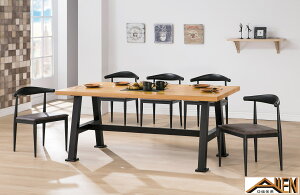 亞倫傢俱*諾雅6尺亞洲檜木全實木餐桌椅組
